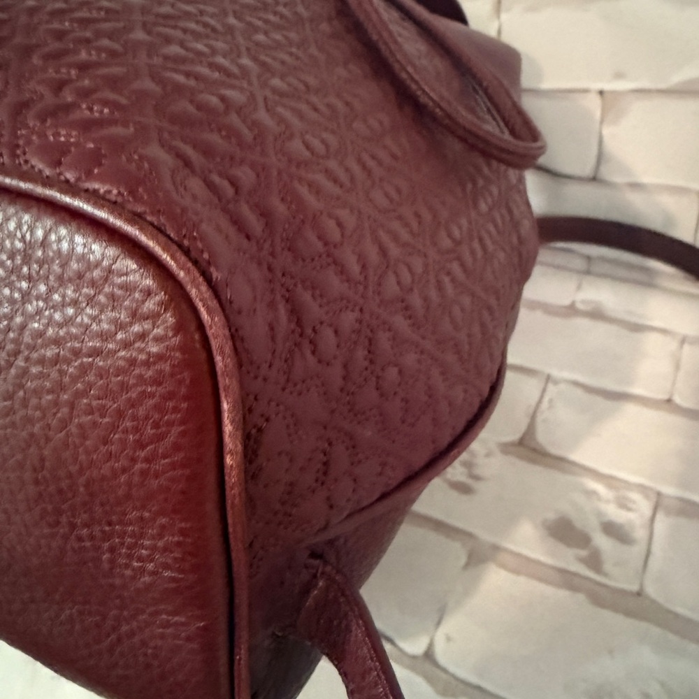 Brand Tory Burch Marion Quilted DRAWSTRING Leather Backpack wine red - Picture 11 of 14